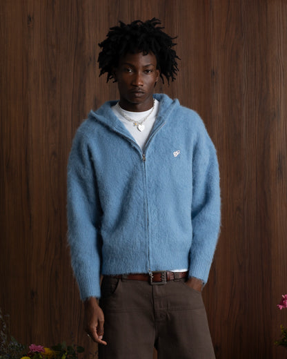 Alpachino Knit Zip-Up Blue