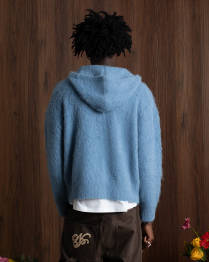 Alpachino Knit Zip-Up Blue