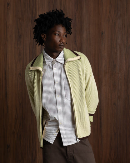 Classy Zip-Up Knit Cardigan Yellow
