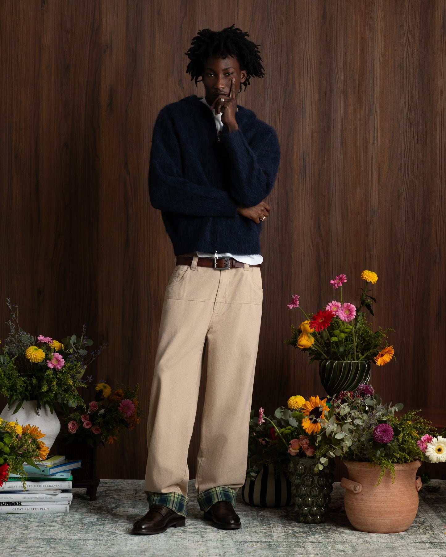 Alpachino Zip-Up Knit Navy