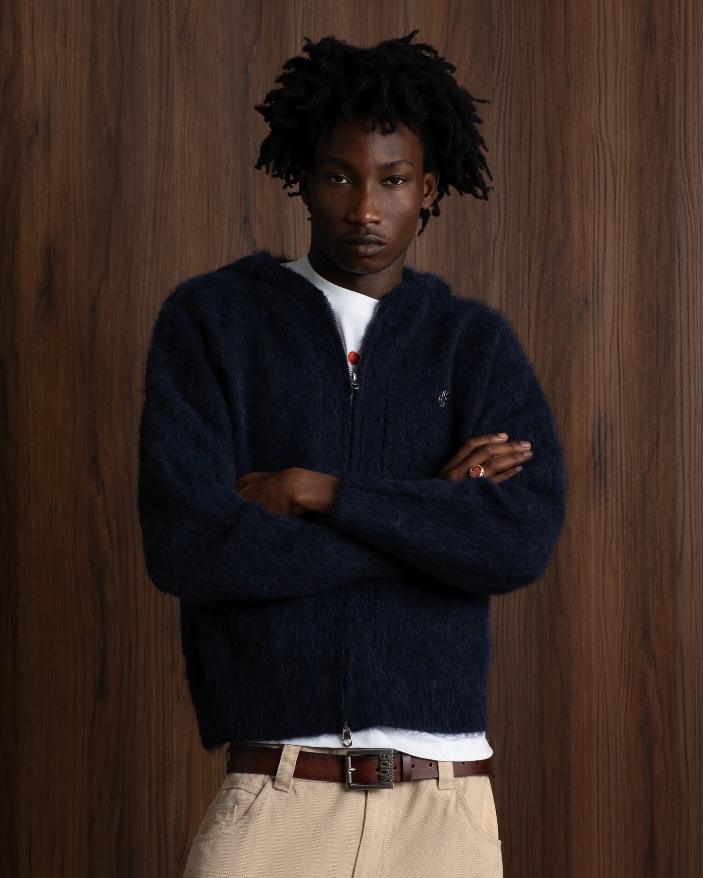 Alpachino Zip-Up Knit Navy