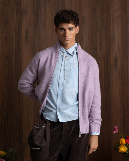 Sweet Zip-up Knit Lilac