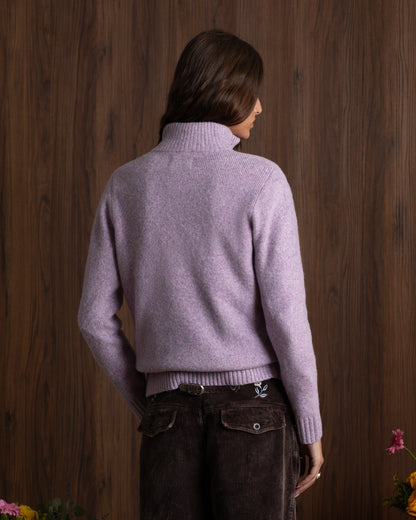 Sweet Zip-up Knit Lilac