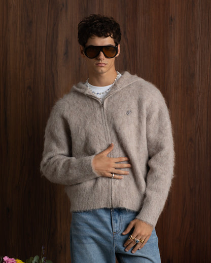 Alpachino Zip-Up Knit Beige