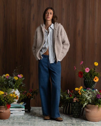 Alpachino Zip-Up Knit Beige