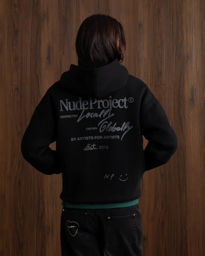 Global Soon Zip-Up Hoodie Black
