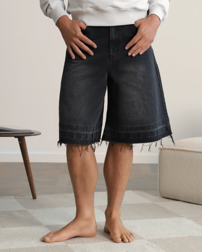 Old Baggy Denim Shorts Black