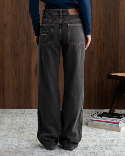 Basic Straight Jeans Black