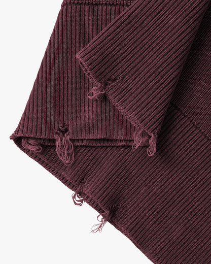 Perfect Cropped Knit Sweater Burgundy