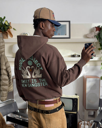 Swans Hoodie Brown