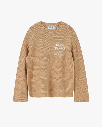 Reversed Seams Knit Brown
