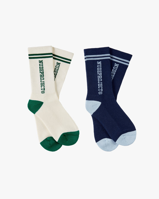 VARSITY SOCKS OFF-WHITE/NAVY