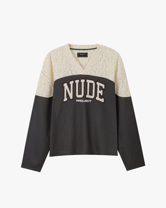 Baller Neck Long-Sleeve Tee Brown