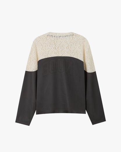 Baller Neck Long-Sleeve Tee Brown