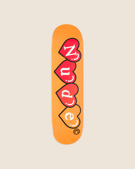 Skateboard Orange Hearts